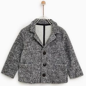 Zara Grey Marled Blazer Jacket Size 12-18 …